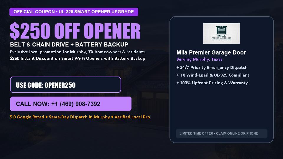 Mila Premier Garage Door $250 OFF Premium LiftMaster Opener Installation
