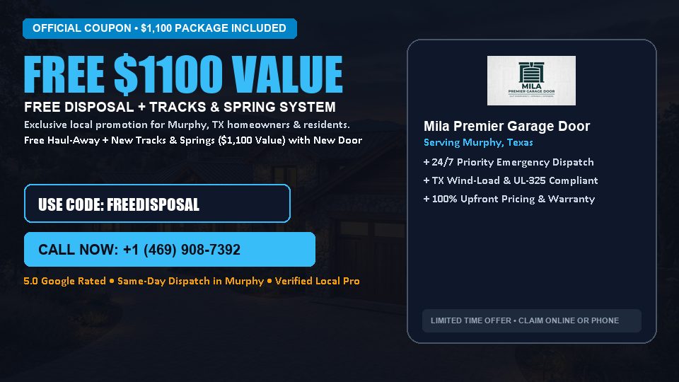 Mila Premier Garage Door FREE Haul-Away & Heavy-Duty Tracks with New Door